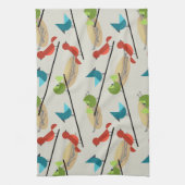 Middeleeuwse moderne vogels theedoek (Verticaal)