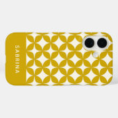 Middeleeuwse moderne vormen gepersonaliseerd geel Case-Mate iPhone case (Achterkant (horizontaal))