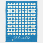 Middeleeuwse moderne vormen in blauw op maat fleece deken (Voorkant)