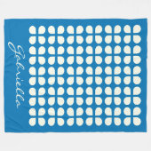 Middeleeuwse moderne vormen in blauw op maat fleece deken (Voorkant (Horizontaal))