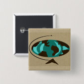 Middeleeuwse moderne Wereldbol Art Button (Voorkant /achterkant)