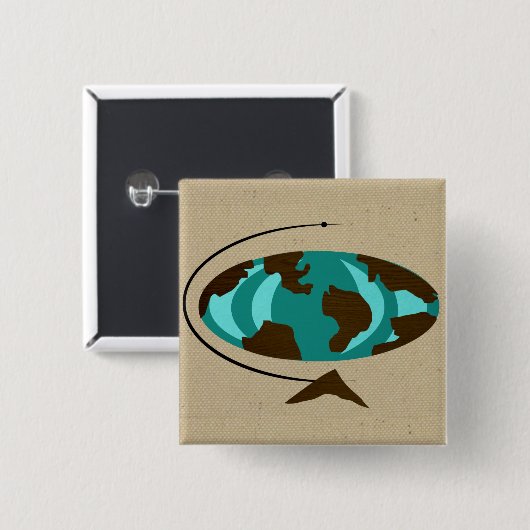 Middeleeuwse moderne Wereldbol Art Button (Voorkant /achterkant)