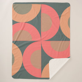 Middeleeuwse moderne zalm en olijven sherpa deken