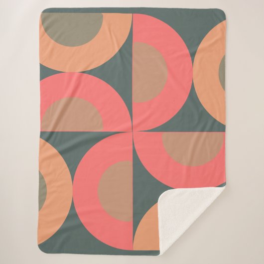 Middeleeuwse moderne zalm en olijven sherpa deken (Voorkant)