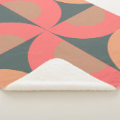 Middeleeuwse moderne zalm en olijven sherpa deken (3/4)