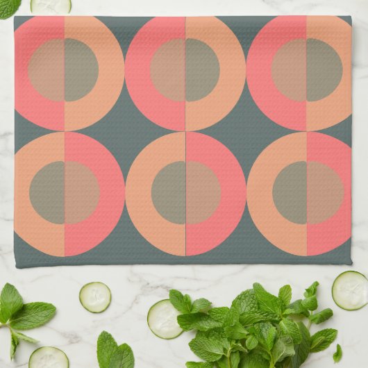 Middeleeuwse moderne zalm en olijven theedoek (Gevouwen)