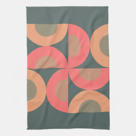 Middeleeuwse moderne zalm en olijven theedoek