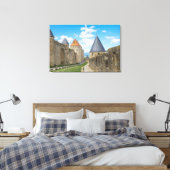 Middeleeuwse muren van Carcassonne Canvas Afdruk (Insitu (Slaapkamer))