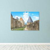 Middeleeuwse muren van Carcassonne Canvas Afdruk (Insitu (Houten vloer))