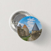Middeleeuwse muren van Carcassonne Ronde Button 3,2 Cm (Voorkant /achterkant)