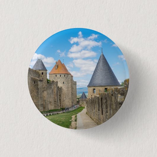 Middeleeuwse muren van Carcassonne Ronde Button 3,2 Cm (Voorkant)