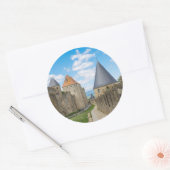 Middeleeuwse muren van Carcassonne Ronde Sticker (Envelop)
