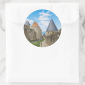 Middeleeuwse muren van Carcassonne Ronde Sticker (Tas)
