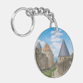 Middeleeuwse muren van Carcassonne Sleutelhanger (Voorkant Links)