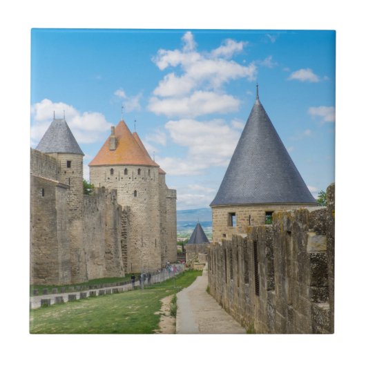 Middeleeuwse muren van Carcassonne Tegeltje (Voorkant)