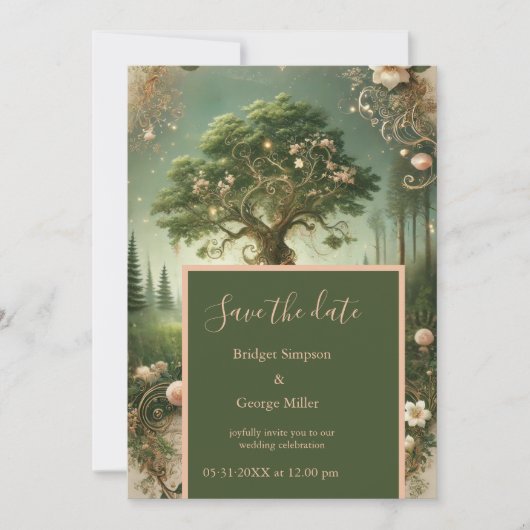 Middeleeuwse mystieke fantasie gravure Datum opsla Kaart (Voorkant)