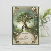 Middeleeuwse mystieke fantasie gravure Forest Wedd Kaart (Staand voorkant)