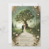 Middeleeuwse mystieke fantasie gravure Forest Wedd Kaart (Achterkant)