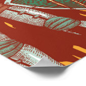 middeleeuwse nacht en unicorn naadloos patroon poster (Hoek)