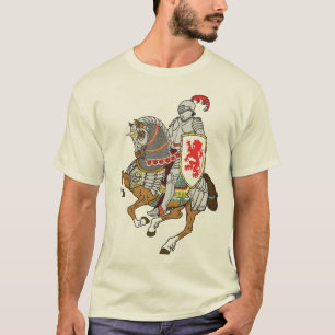 middeleeuwse nacht op een paard t-shirt