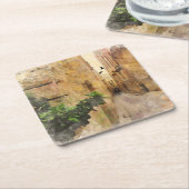 Middeleeuwse Narrow Street Oude Gebouwen Waterverf Kartonnen Onderzetters (Schuin)