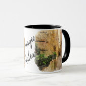 Middeleeuwse Narrow Street Oude Gebouwen Waterverf Mok (Voorkant rechts)