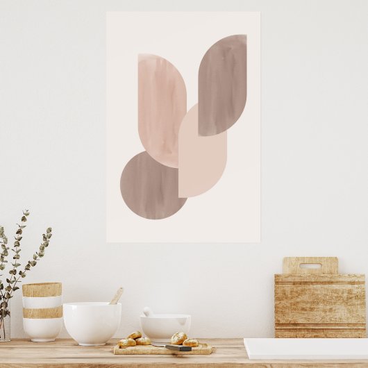 Middeleeuwse neutrale geometrie poster (Keuken)