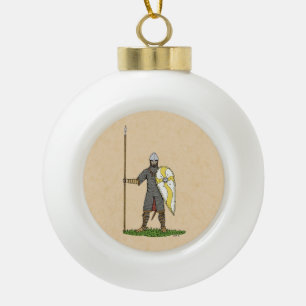 Middeleeuwse Normandische Ridder Circa 1066 Keramische Bal Ornament