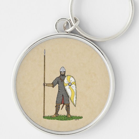 Middeleeuwse Normandische Ridder Circa 1066 Sleutelhanger (Voorkant)