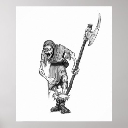 middeleeuwse ondode Fantasy Monster Tekening Poster (Voorkant)