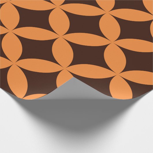 Middeleeuwse Oranje cirkelpatronen Cadeaupapier (Hoek)