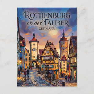 Middeleeuwse oude stad, Rothenburg ob der Tauber Briefkaart