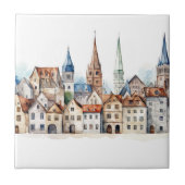 Middeleeuwse oude stad tegeltje (Voorkant)