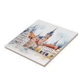 Middeleeuwse oude stad tegeltje (Zijkant)