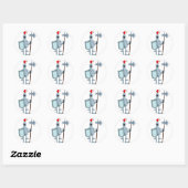 Middeleeuwse Pantser Ridder Karakter Ronde Sticker (Vel)
