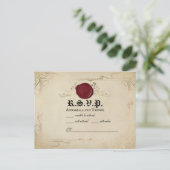 Middeleeuwse Perkament Wax Seal Sprookje Bruiloft  Briefkaart (Staand voorkant)