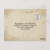 Middeleeuwse Perkament Wax Seal Sprookje Bruiloft  Briefkaart (Achterkant)