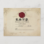 Middeleeuwse Perkament Wax Seal Sprookje Bruiloft  Briefkaart (Voorkant)