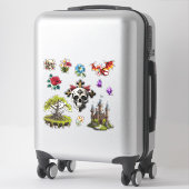 "Middeleeuwse personages" op maat gesneden vinyl S Sticker (Koffer)