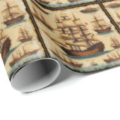 Middeleeuwse piratenschepen cadeaupapier (Rol Hoek)