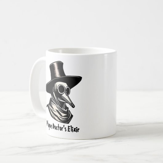 Middeleeuwse Plague Doctor's Elixir Coffee Mok (Voorkant links)