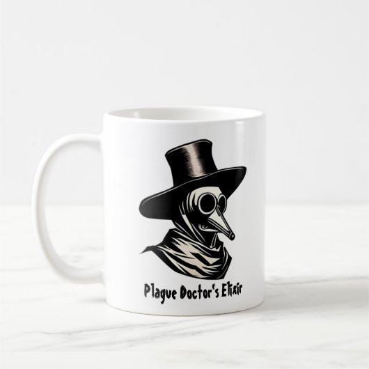 Middeleeuwse Plague Doctor's Elixir Coffee Mok (Links)