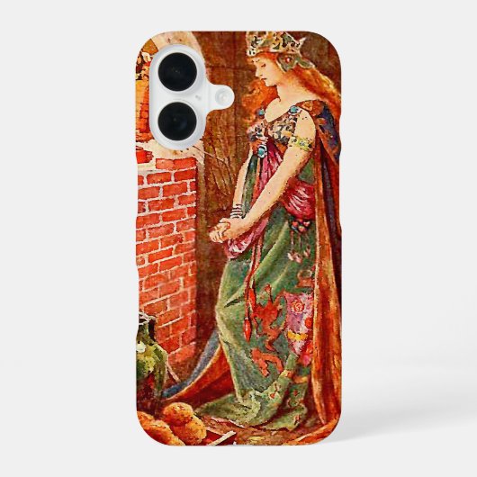 Middeleeuwse prinses in het kasteel iPhone 16 hoesje (Achterkant)