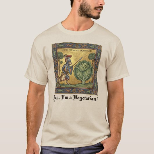 Middeleeuwse Razernij: De Gewelddadige Vegetarisch T-shirt (Voorkant)