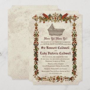 Middeleeuwse Renaissance Baby Shower Uitnodiging