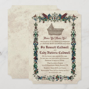 Middeleeuwse Renaissance Baby Shower Uitnodiging
