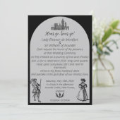 Middeleeuwse Renaissance Black White Arch Wedding Kaart (Staand voorkant)