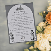 Middeleeuwse Renaissance booggravure bruiloft Kaart