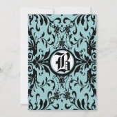 Middeleeuwse Renaissance Damast bruiloft uitnodigi Kaart (Achterkant)