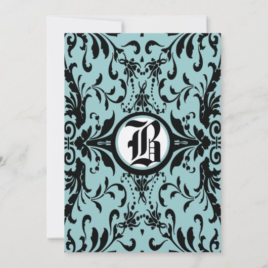 Middeleeuwse Renaissance Damast bruiloft uitnodigi Kaart (Achterkant)